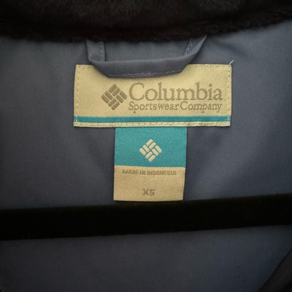 Columbia Apres Arson Down Hooded Long Jacket Puffer Coat size XS Blue - Picture 9 of 10